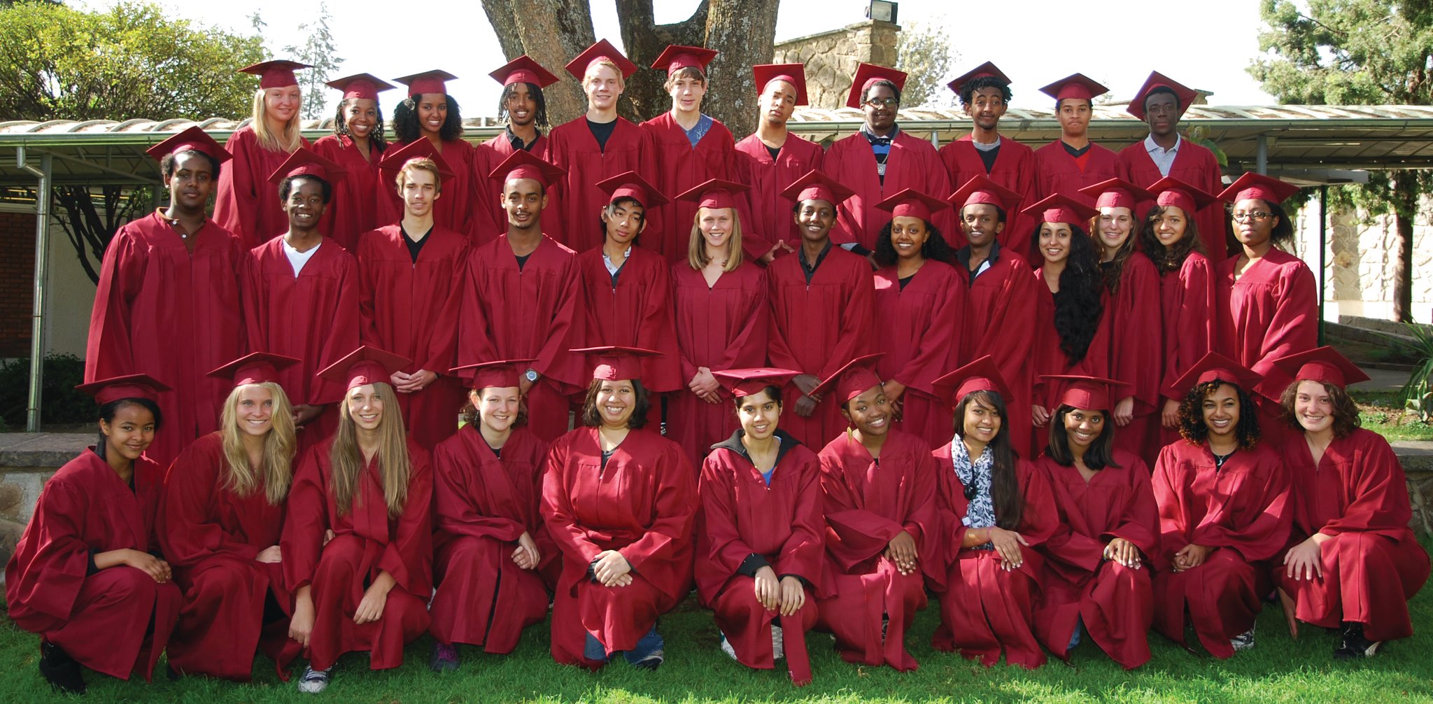 A photo of Yerro's high school graduation class before coming to York University.