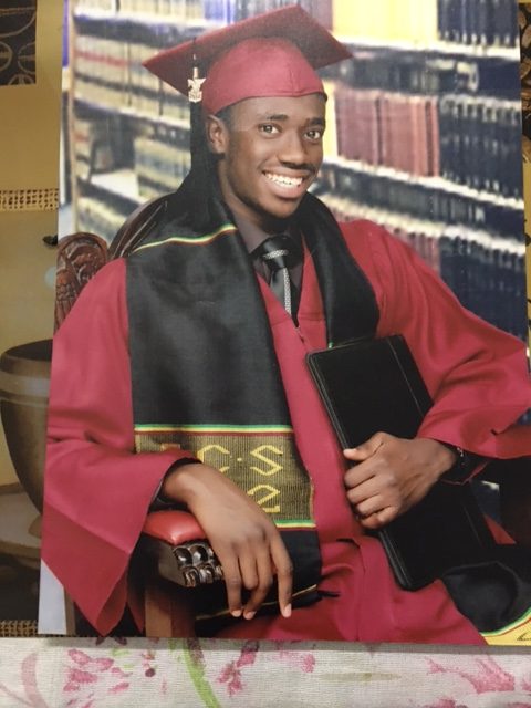 A high school graduation photo of Yerro, before coming to York University.